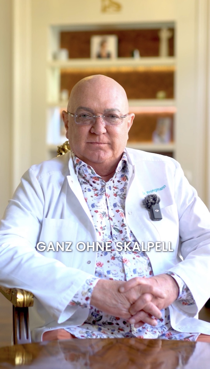 Bild aus einem Praxisvideo mit dem Untertitel „Ganz ohne Skalpell“